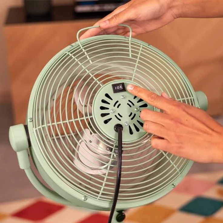 Cecotec Tischventilator EnergySilence 250 ClassicStyle, 25 W, grünes Design, 10 Zoll Durchmesser, 3 Flügel, 2 Geschwindigkeiten, neigbar – Bild 3