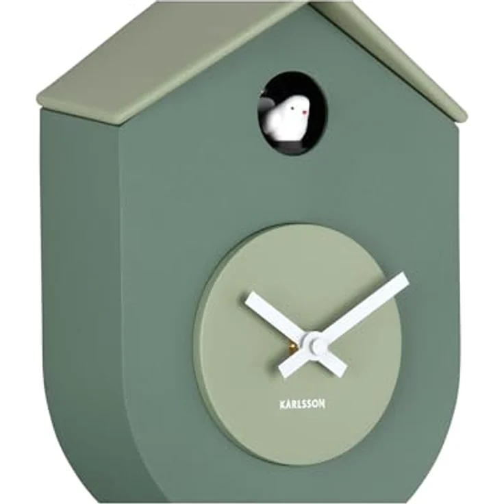 Karlsson Wanduhr Grato Cuckoo, rechteckige Kuckucksuhr in jadegrün, 9.2x17.5x33.2cm aus Thermoplast, modernes Wohnzimmer-Dekor – Bild 3