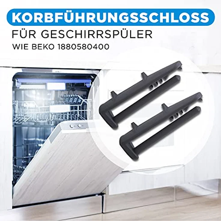 VIOKS Laufschienenanschlag für Geschirrspüler, 2er Set Abdeckkappe und Stopper, kompatibel mit Beko 1880580400, robust und langlebig – Bild 2