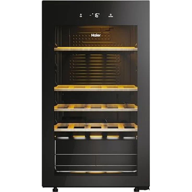 Haier HWS34GGH1 Weinklimaschrank 50 SERIE 3 / Für 34 Flaschen/WiFi & hOn-App / 1 Zone/Vibrationsarmer Kompressor/UV-undurchlässige Glastür / 4 Holzablagen/LED-Beleuchtung – Bild 2