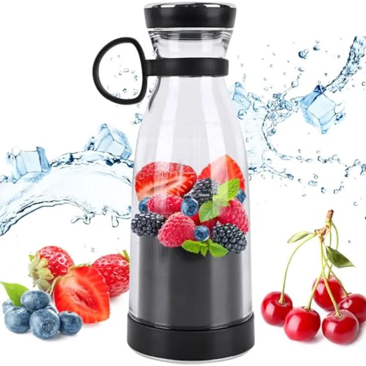 shop'n smile ideoon Smoothie-Maker, mobiler Vitamin-Kick Mixer mit Akku, 120 W, 300 ml, Schwarz, für Fitness und unterwegs – Bild 4