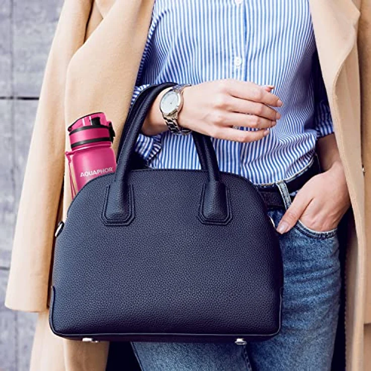 AQUAPHOR City Filterkartusche 2er Pack I Filter mit Aktivkohle I CITY Wasserfilter-Flaschen I Filtert beim Trinken I Reduziert Chlor I Perfekt für unterwegs I Große Nachhaltigkeit – Bild 5