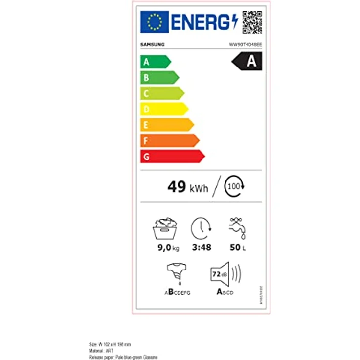Samsung WW90T4048EE-EG, Waschmaschine, A, Fassungsvermögen 9 kg, Standgerät, Breite 60 cm – Bild 9