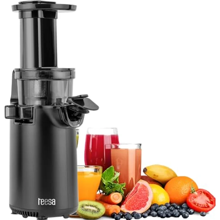 Teesa TSA3233, Vertikaler Slow Juicer Schraubenentsafter, BPA-frei, 130 W, kompakt, mit Tropfstopp und Zubehör – Bild 1