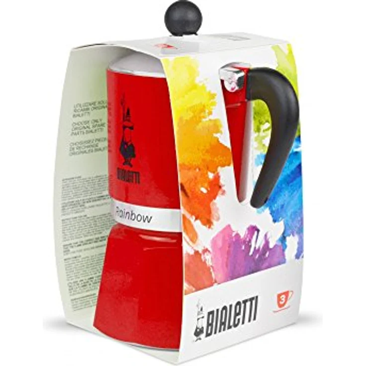 Bialetti Rainbow Espressokocher, Aluminium, rot, 3 Tassen – Bild 4