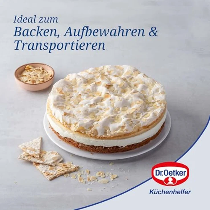 Dr. Oetker Bake & Go Springform Ø 26 cm mit Transporthaube Kuchentransportbox mit Antihafteigenschaften, rundes Backblech mit Deckel, Menge: 1 Stück – Bild 5