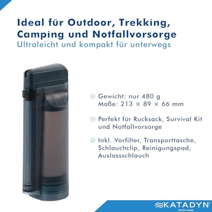 Katadyn Explorer Filter, 2-stufige Wasseraufbereitung mit Keramikelement und Aktivkohle, robust für extreme Bedingungen – Bild 4