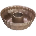 Relaxdays Gugelhupfform, für versch. Rührkuchen, Maße HxD: 9 x 25 cm, Backform f. Gugelhupf, antihaftbeschichtet, beige