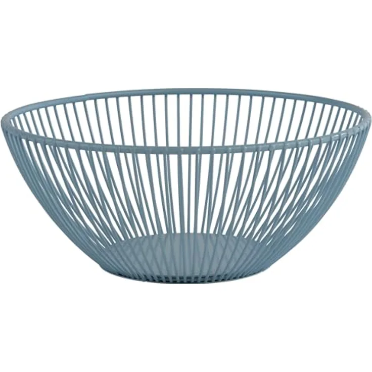 APS 30453 Korb -SVART- in dream blue, ovaler Metallkorb Ø 20 cm, Höhe 8 cm, ideal für Brot und Obst