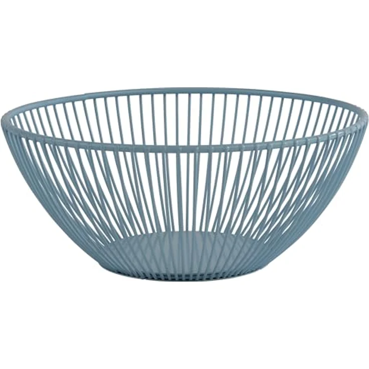 APS 30453 Korb -SVART- in dream blue, ovaler Metallkorb Ø 20 cm, Höhe 8 cm, ideal für Brot und Obst – Bild 1