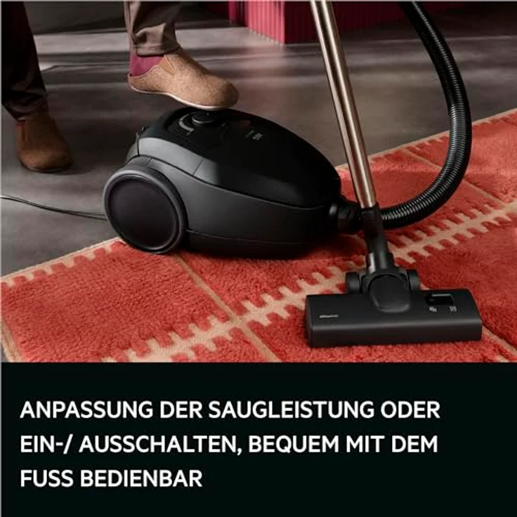 AEG VX83‑2EBR Staubsauger mit Beutel, besonders leise 64 dB, 750 W, HEPA Allergy Plus Filter, AllFloor Düse für Hart- und Teppichböden, schwarz – Bild 4