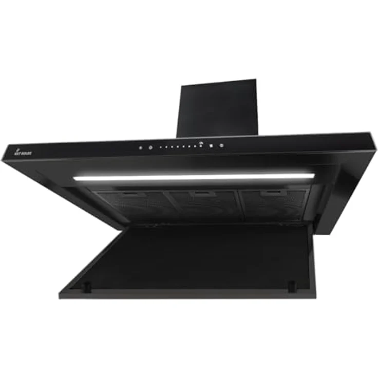 KKT KOLBE FLAT9006S Dunstabzugshaube 90 cm | Wandhaube | Edelstahl mit schwarzem Glas | Umluft und Abluft | WLAN | SensorTouch Bedienung | Nachlaufautomatik | Energieeffizienzklasse A++ – Bild 4