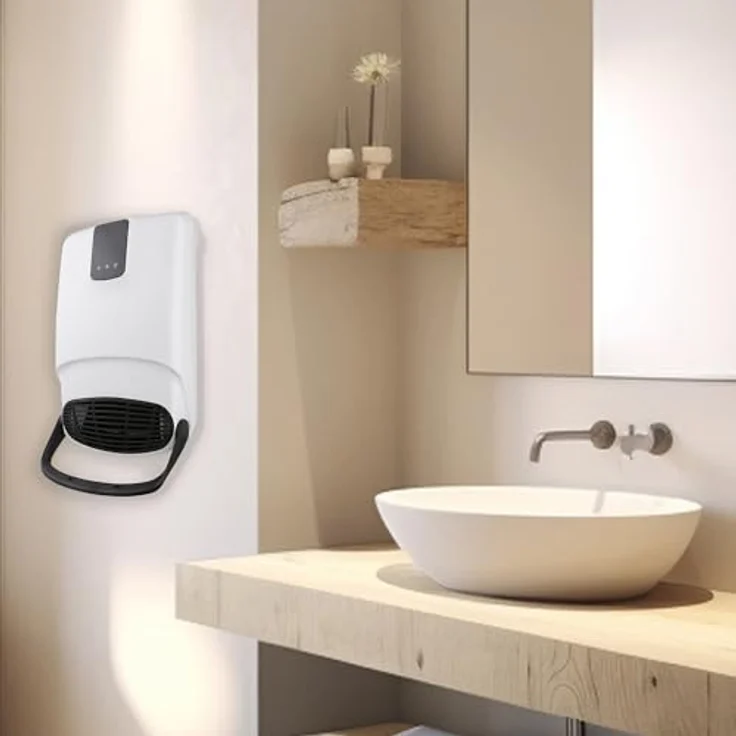 Sannover Zenuos 2000 W Elektrischer Handtuchtrockner mit Heiz- und Ventilatormodus, LED-Touchscreen, Infrarot-Fernbedienung, kompakt, IP23 – Bild 3