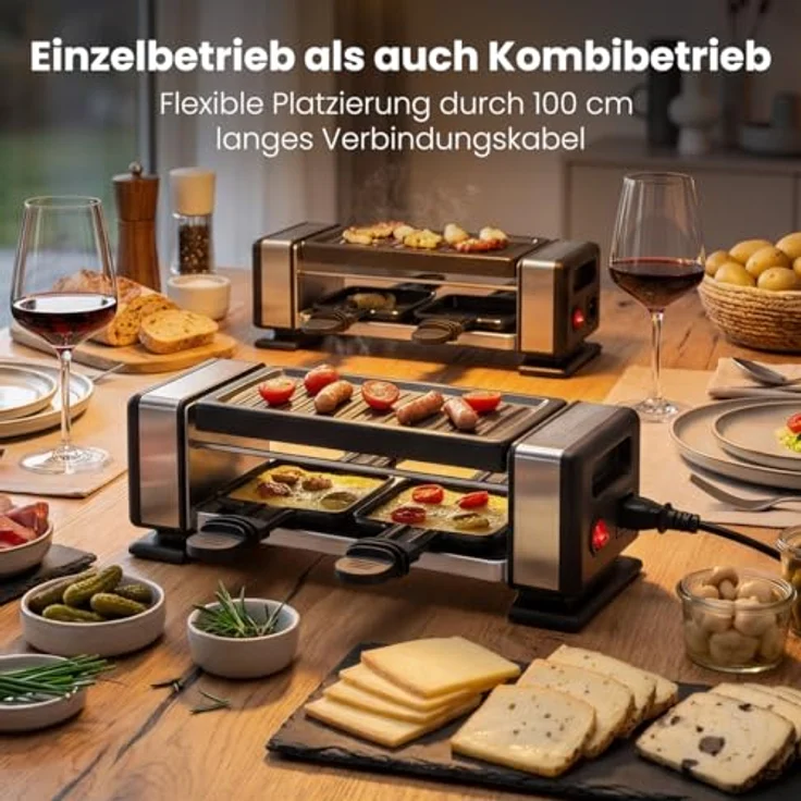 ProfiCook Raclette PC-RG 1324, erweiterbarer Raclette-Grill für 2-8 Personen, antihaftbeschichtet, 700 Watt – Bild 5