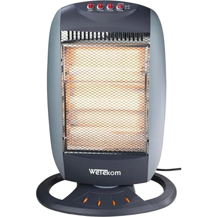 Westfalia Halogen Heizgerät, tragbares Heizgerät mit 3 Stufen, 400/800/1200 Watt, geräuschlos und schnell aufheizend – Bild 4