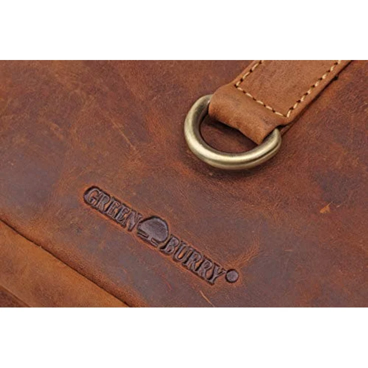 Greenburry Vintage Umhängetasche Leder, 20 cm, braun, 100% Leder – Bild 5