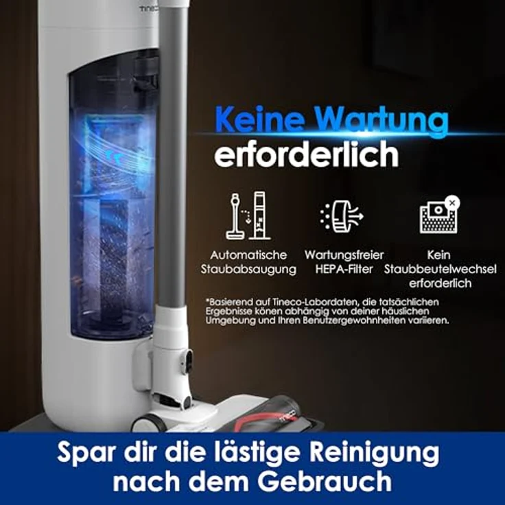 Tineco Pure ONE Station 5 Plus Kabelloser Staubsauger mit 2,5L Absaugstation, Selbstreinigung, 175W Saugkraft, ZeroTangle Technologie, iLoop, für Hartboden Teppiche – Bild 4
