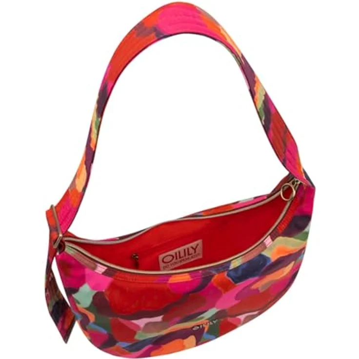 Oilily Veerle Hamel Schultertasche 33 cm, elegante Handtasche aus strapazierfähigem Polyester mit Reißverschlussfach und mittellangem Riemen – Bild 4