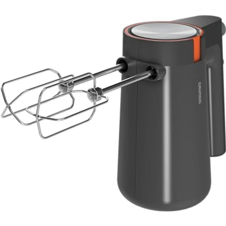 Grundig HM 5320 Handmixer, 425 W, 5 Geschwindigkeitsstufen + Turbostufe, Edelstahl-Aufsätze, spülmaschinengeeignet, grau/terracotta – Bild 5