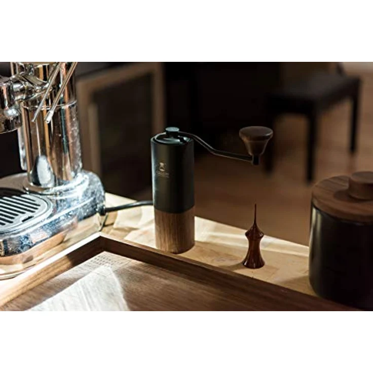 Manuelle Kaffeemühle G1 Chestnut mit einstellbarer Einstellung, Unibody-Design aus Aluminium und Walnussholz Handkaffeemühle – Bild 3