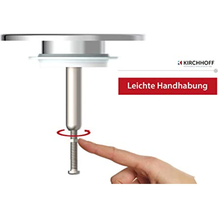 KIRCHHOFF 988453155 Abfluss-Stöpsel für handelsübliche Badewanne, 1½“ Badewannen Stöpsel, Abflussgarnitur, Badewannenstöpsel universal, Chrom – Bild 3