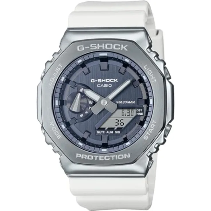 Casio Unisex-Erwachsene Analog Quarz Uhr mit Edelstahl Armband GM-2100WS-7AER