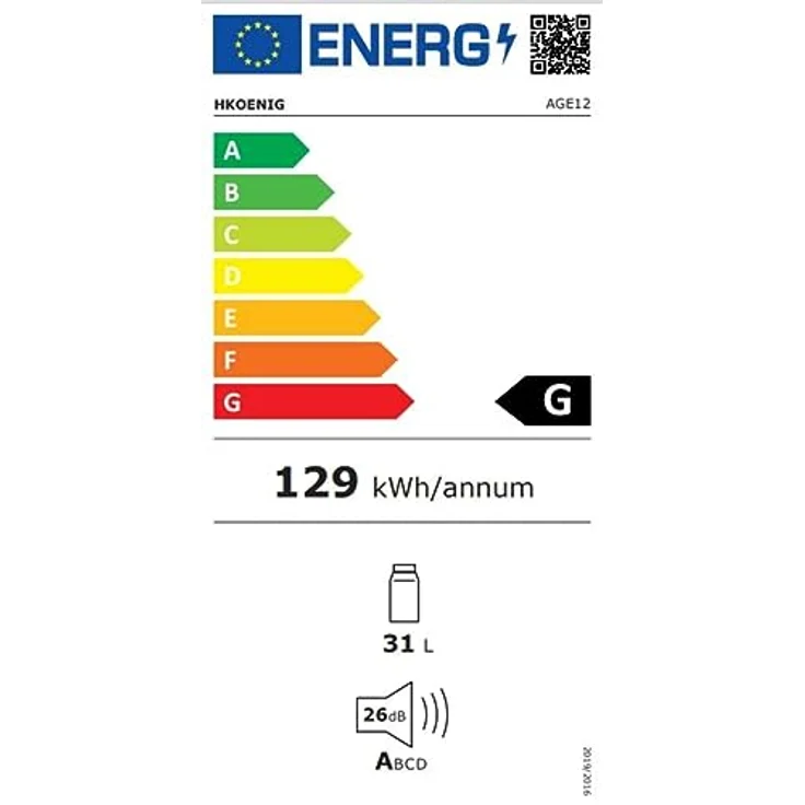 H.Koenig AGE12 12 Flaschen, 31 L, Einstellbare Temperatur von 11°C bis 18°C, Touchscreen-Bedienfeld, Niedriger Geräuschpegel, Schwarz – Bild 4