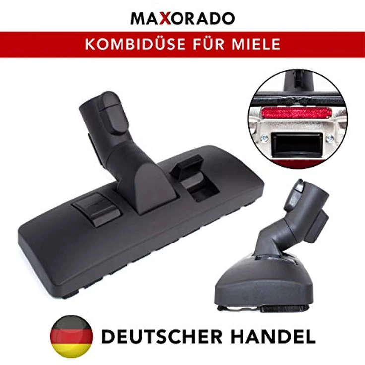 Maxorado Staubsauger Bodendüse Kombidüse mit Rastnaht Parkfunktion zb Ersatz für Miele S8340 S8330 s8430 s8440 Tango Plus airteq Powerline Ecoline Cat Dog Complete EcoTeQ Staubsaugerdüse Bürste – Bild 3
