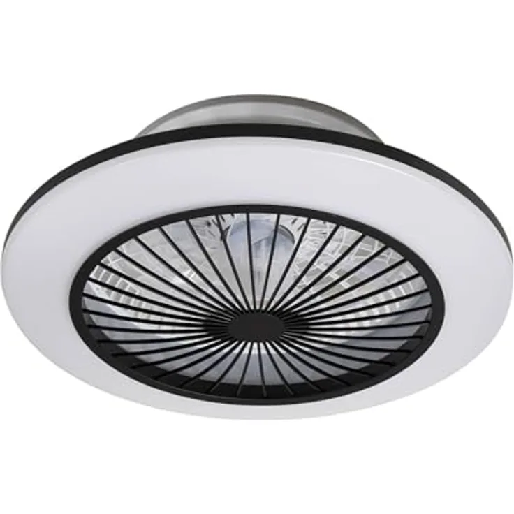 Lindby LED Deckenventilator mit Licht und Fernbedienung leise (Ø 55 cm), 2in1: Ventilator mit Lampe LED dimmbar, 3 Geschwindigkeiten, CCT Farbwechsel, schwarz