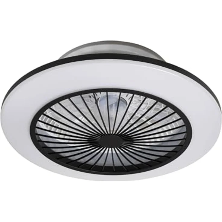 Lindby LED Deckenventilator mit Licht und Fernbedienung leise (Ø 55 cm), 2in1: Ventilator mit Lampe LED dimmbar, 3 Geschwindigkeiten, CCT Farbwechsel, schwarz – Bild 1