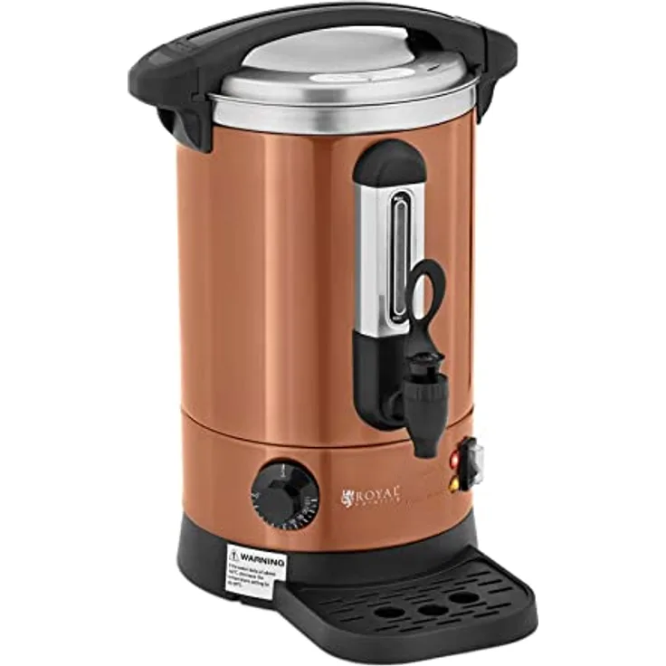 Royal Catering RC-WBDWC6O Wasserkocher 6,1 L 1500 W Wasserkocher Edelstahl Glühweinkocher Heißwasserbereiter Heißgetränkespender