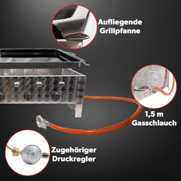siwitec Tischgrill Gastrobräter 3-flammig, vielseitiger Elektrogrill für Gastro, Imbiss & Catering – Bild 4