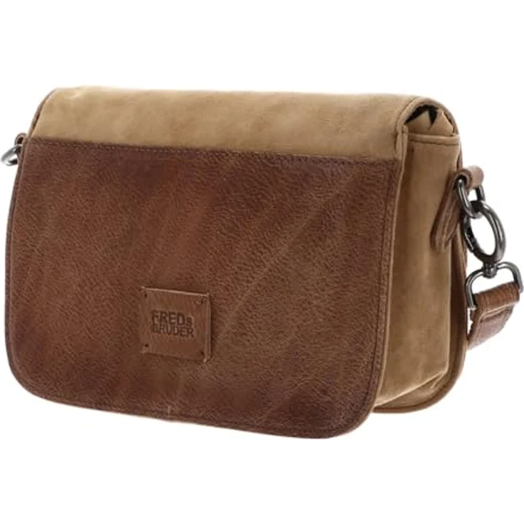 FredsBruder Life Is Umhängetasche, Handtasche aus Leder 22 cm, Braun mit Reißverschlussfach – Bild 4