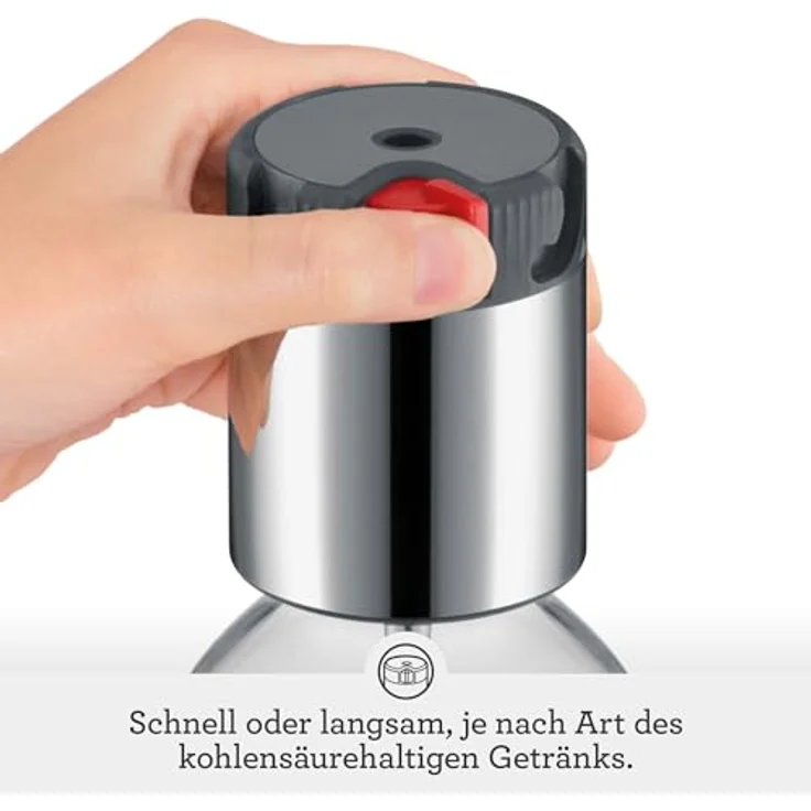 Sage - The InFizz Fusion - Home Soda Maker - Wassersprudler - Für Sprudelwasser, Saft, Tee, Cocktails und alle sprudelnden Getränke, Schwarz Noir - Einstellbare Sprudelstärke, elegantes Edelstahl Design, benutzerfreundlich und kompatibel. – Bild 3