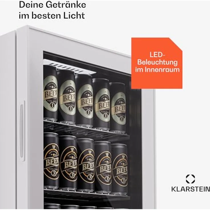 Klarstein Getränkekühlschrank HEA-Bersafe-74-wh 10045533A, 84 cm hoch, 43 cm breit, Bier Hausbar Glastür, leiser und kompakter Weinkühlschrank – Bild 6