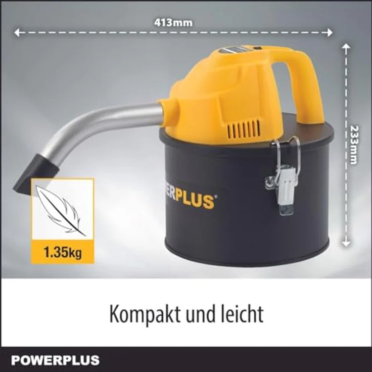 POWERPLUS POWX3004, elektrischer Aschesauger mit 600W, 4l Edelstahl-Tank, doppeltem Filter und Fugendüse, kompakt und leicht – Bild 3