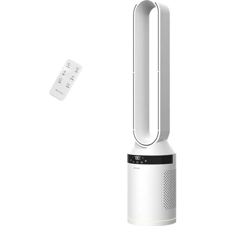 Be Cool Turmventilator 40W, oszillierend mit Fernbedienung, Beleuchtung, 12-Stunden-Timer und Anion-Funktion