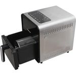 Hagenuk Heißluftfritteuse mit Rotisserie 8L 1650W, Edelstahl-Drehkorb, stufenlos einstellbare Temperatur von 80°C bis 200°C, Timer bis 60 Minuten, automatische Abschaltung