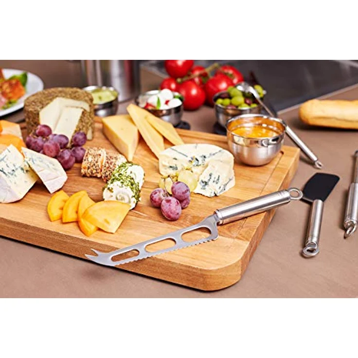 RÖSLE Käsemesser, hochwertiges Wellenschliffmesser für Weichkäse, Edelstahl 18/10, Spülmaschinengeeignet, 28 x 3,5 x 2 cm – Bild 2