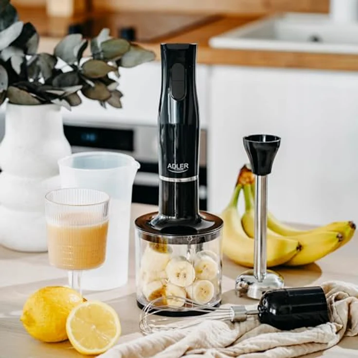 Adler Stabmixer AD 4620, 800 W, Handmixer Set mit 2 Geschwindigkeitsstufen, Edelstahlklingen, Messbecher, schwarz – Bild 6