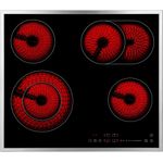 Hanseatic HC66072TS, Elektro-Kochfeld mit 4 Kochzonen, Edelstahlrahmen, Kindersicherung und Timer-Funktion