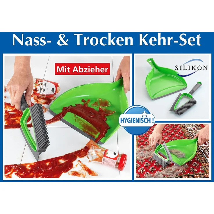 Maximex Kehrgarnitur Nass & Trocken Kehr-Set DUO, (2-tlg) mit Silikonabzieher – Bild 1