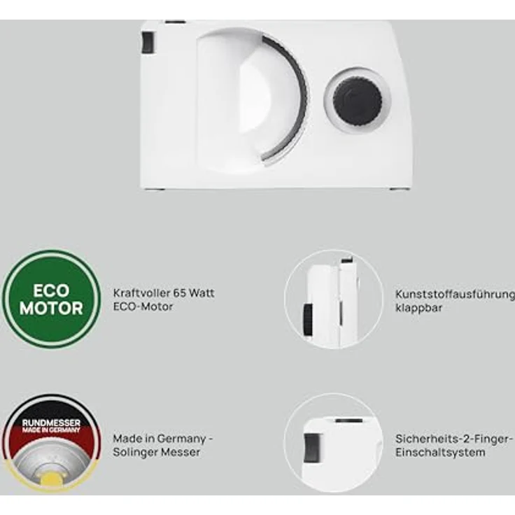 ritter Allesschneider markant 7, 65 W, klappbar, inklusive Messerabdeckung, Sicherheits-2-Finger-Einschaltsystem – Bild 3