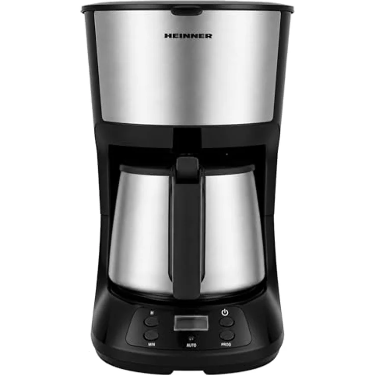 Heinner HCM-D750SSBK digitale Kaffeemaschine, 1,25 l Wassertank, Edelstahlbecher, LCD-Display, 750 W, schwarz, mit Tropf-Stopp-Funktion und spülmaschinenfesten Teilen – Bild 2