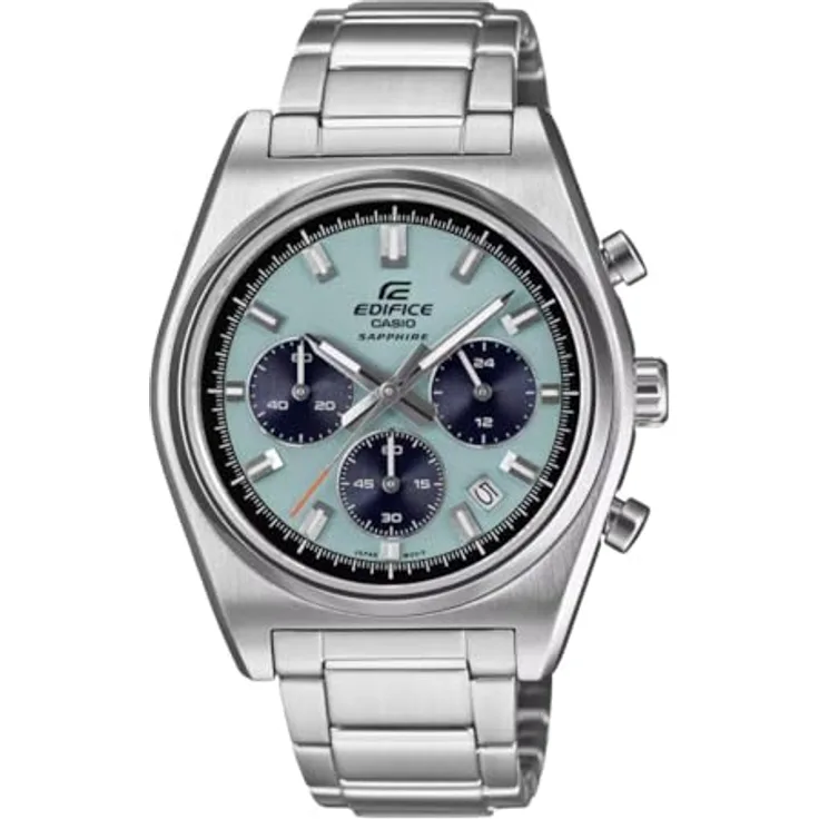 Casio EFB-730D-2BVUEF Herren Armbanduhr, Chronograph mit blauem Zifferblatt, 10 bar wasserdicht, Edelstahlarmband