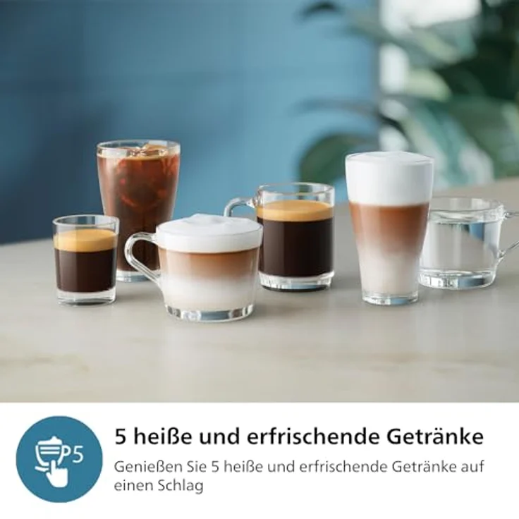 PHILIPS 3300 Series Kaffeevollautomat - 5 Getränke, Intuitives Touch-Display, Klassischer Milchaufschäumer, SilentBrew, 100% Keramikmahlwerk, AquaClean Filter. Schwarzchrom – Bild 3
