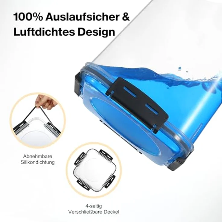 YASHE 5,3L Vorratsdosen mit Luftdichtem Deckel, 4er Set Kunststoff Frischhaltedosen mit Silikondichtung und 16 Etiketten – Bild 3