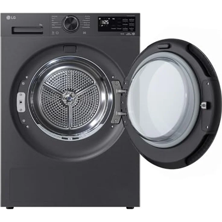LG RT90X7B Trockner, 9 kg Wärmepumpentechnologie mit selbstreinigendem Kondensator und Trockensensor, Matte Black – Bild 2