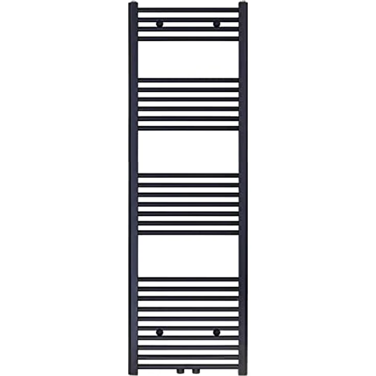 Belrad® Badheizkörper mit Mittelanschluss, moderner Handtuchheizkörper aus robustem Qualitätsstahl, schwarz pulverbeschichtet, wandmontagefähig & wasserbetrieben, ideal für warme Handtücher und angenehmes Raumklima – Bild 1