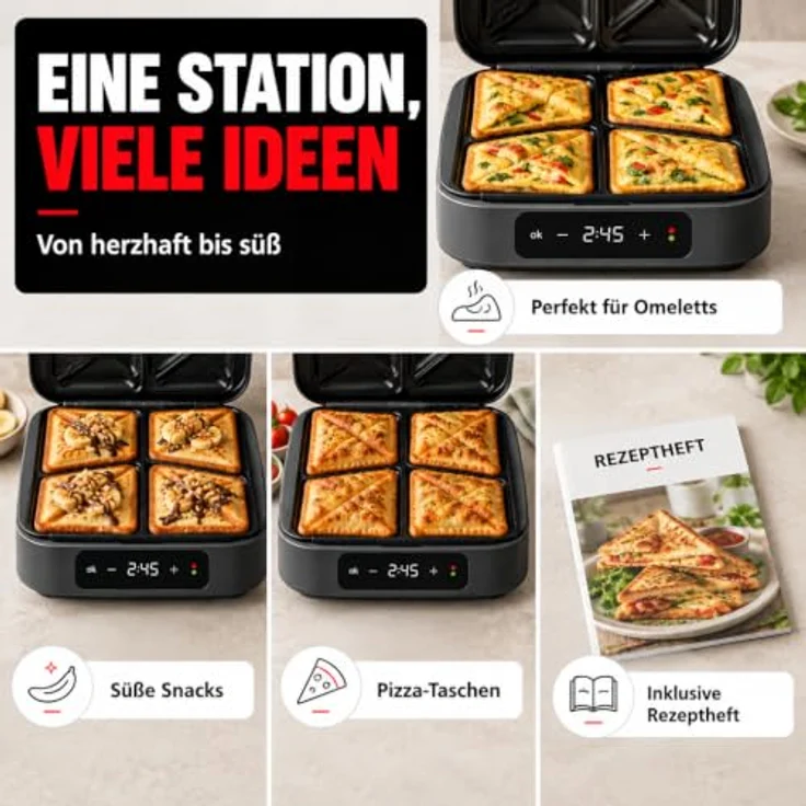 Gastroback Sandwichmaker 42469, praktisches Gerät für perfekte Sandwiches – Bild 6